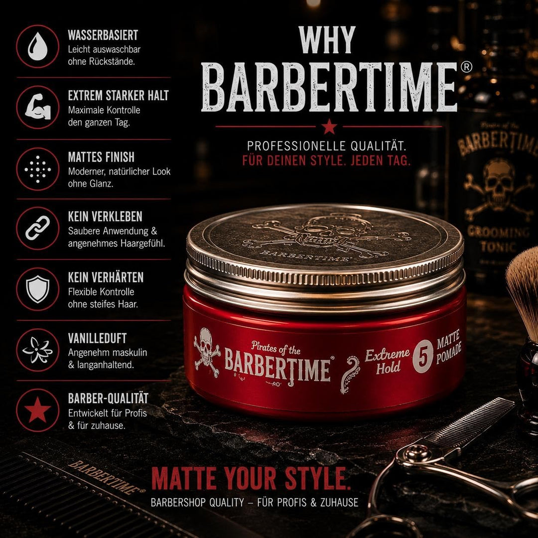 Matte Pomade No.5 | Haarstyling Haarwachs - 150 ml | Wasserbasiert | Starker Halt & Mattes Finish |