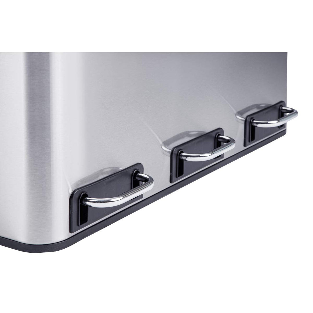 SVITA TM3X18 Edelstahl Treteimer 54 Liter Abfalleimer Mülleimer Design Silber Mülltrennung Papierkor