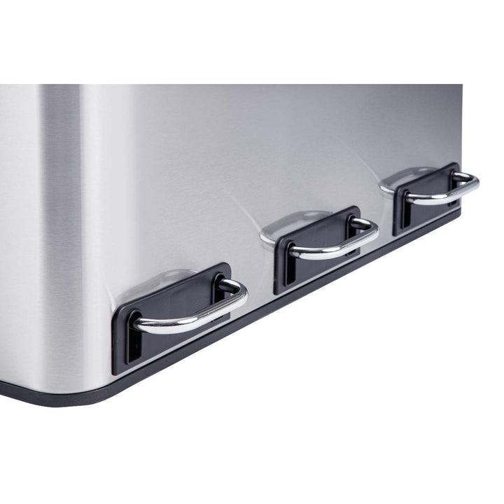 SVITA TM3X18 Edelstahl Treteimer 54 Liter Abfalleimer Mülleimer Design Silber Mülltrennung Papierkor