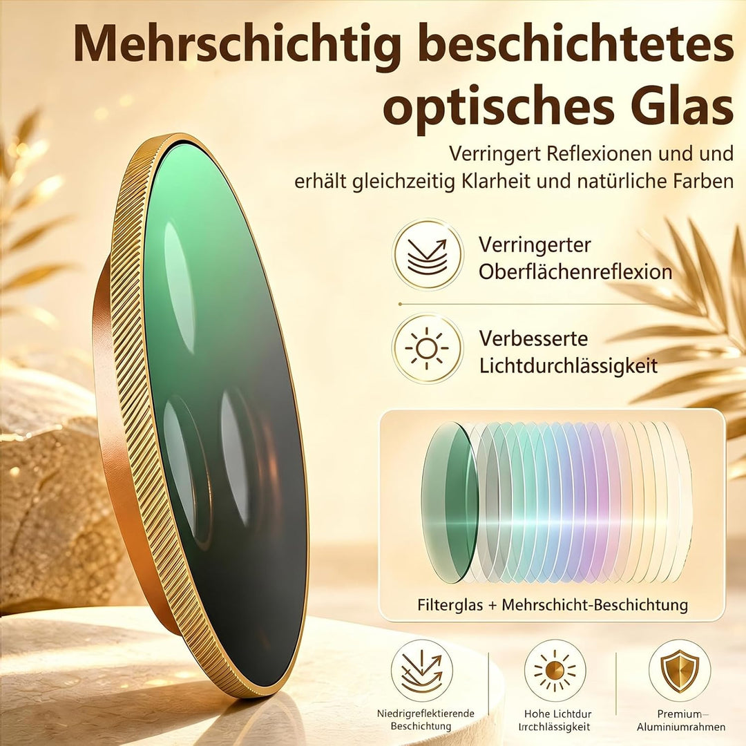 Snap-On Verstellbarer ND-Filter VND2-32 für iPhone 17 Pro &amp; Pro Max | 9,5g Ultraleichter Polfilter m