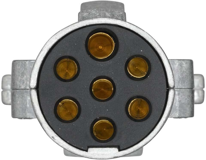 HELLA Stecker - 24V - 7-polig - mit Kabelverschraubung - Aluminium - silber - DIN/ISO: 1185 N-Typ -