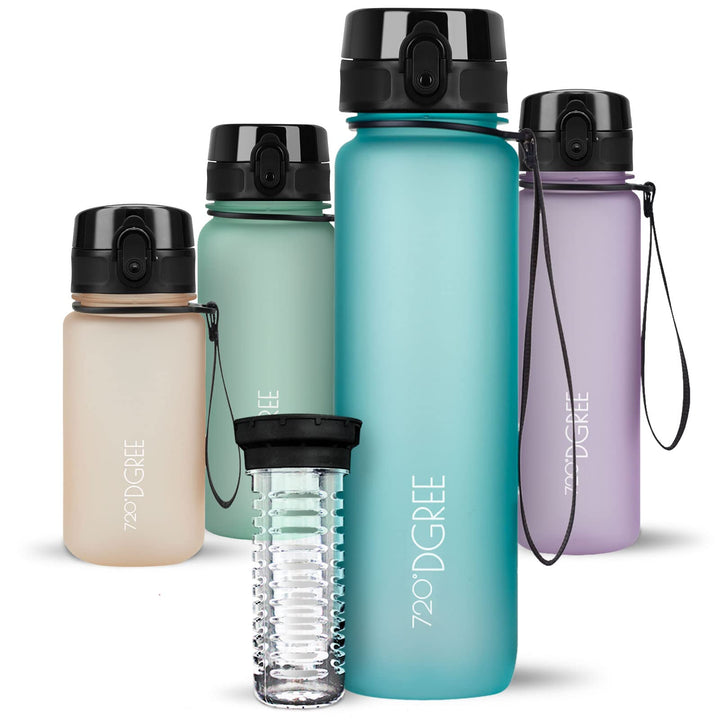 720°DGREE Trinkflasche “uberBottle“ 350ml, 500ml, 650ml, 1l, 1,5 Liter softTouch +Früchtebehälter -