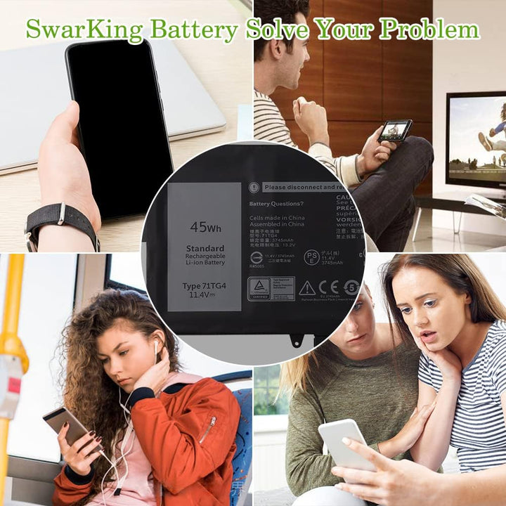SwarKing Ersatz Akku Kompatibel mit 71TG4 Dell Latitude 5289 7389 7390 2in1 Series