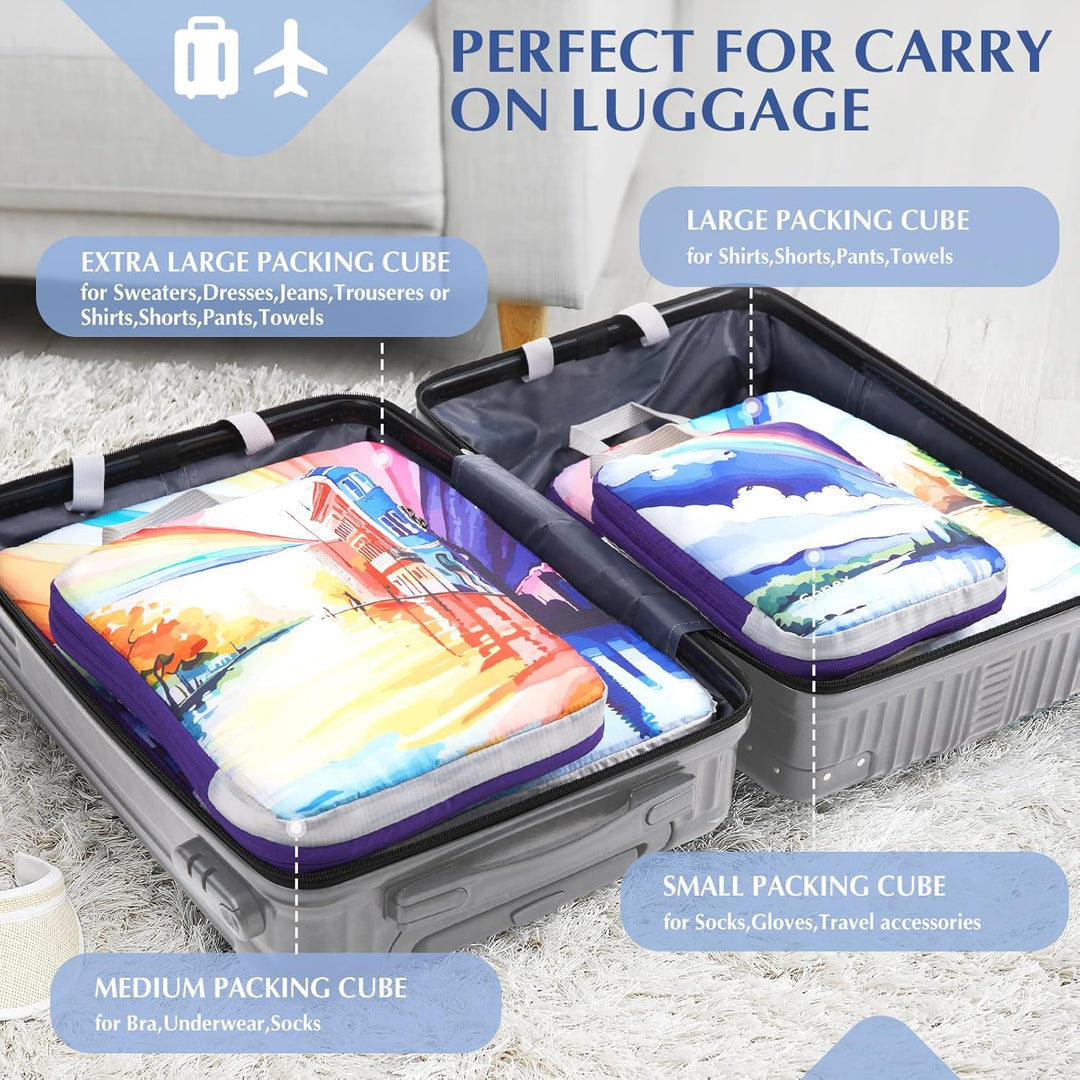 Gonex Compression Packing Cubes 4er Set, Gonex Kleidertaschen 4-teilig Verpackungswürfel, Kleidertas
