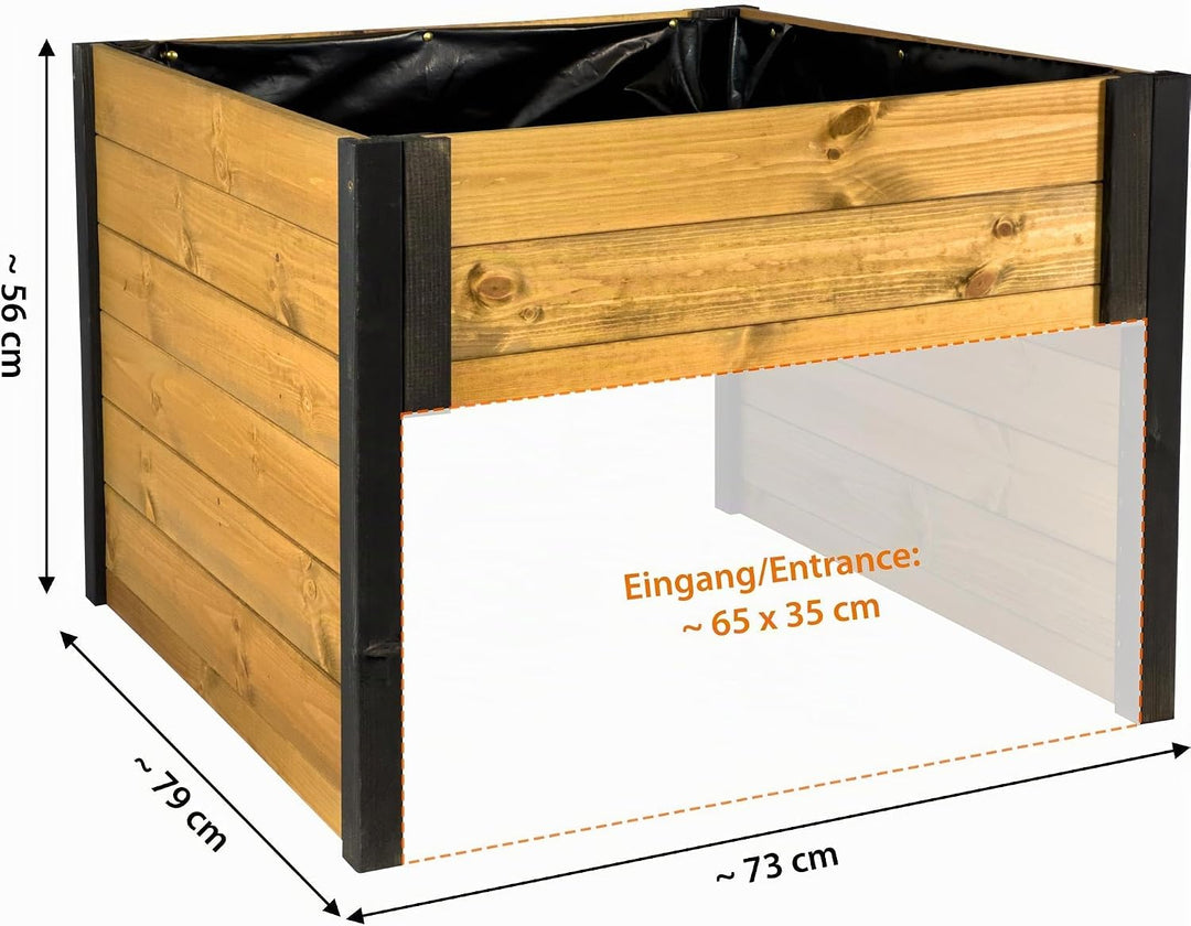 dobar® green label Mähroboter-Garage aus Holz mit Pflanzkasten inklusive Schafswolle - Automower-Unt