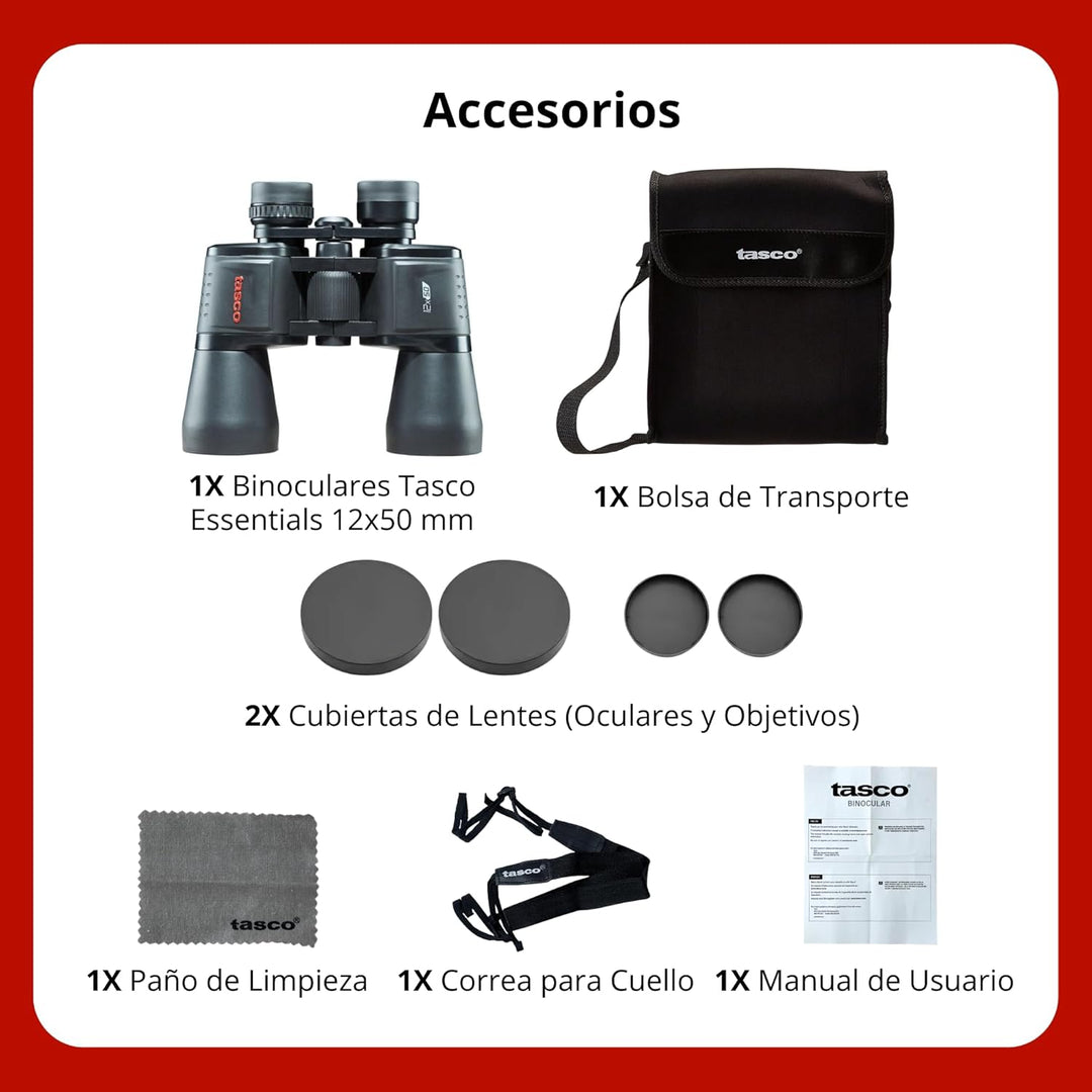 Tasco - 12x50 - Essentials - Porro - Fernglas - Kompakt - Mehrschichtvergütet - 170125
