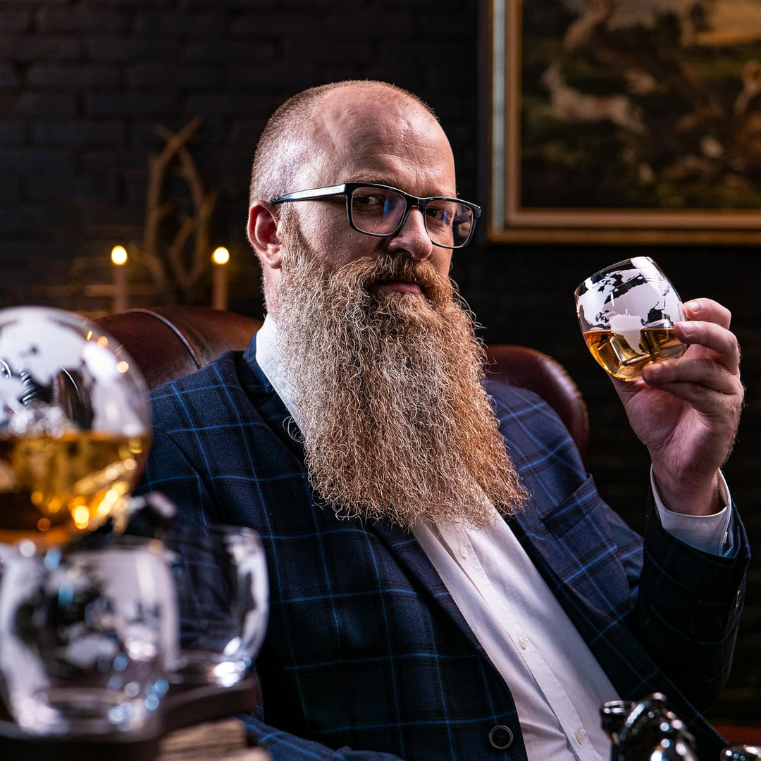 Whisiskey - Whisky Karaffe - Globus - Dekanter - Whiskey Set - 900ML - Geschenke für Männer - Männer