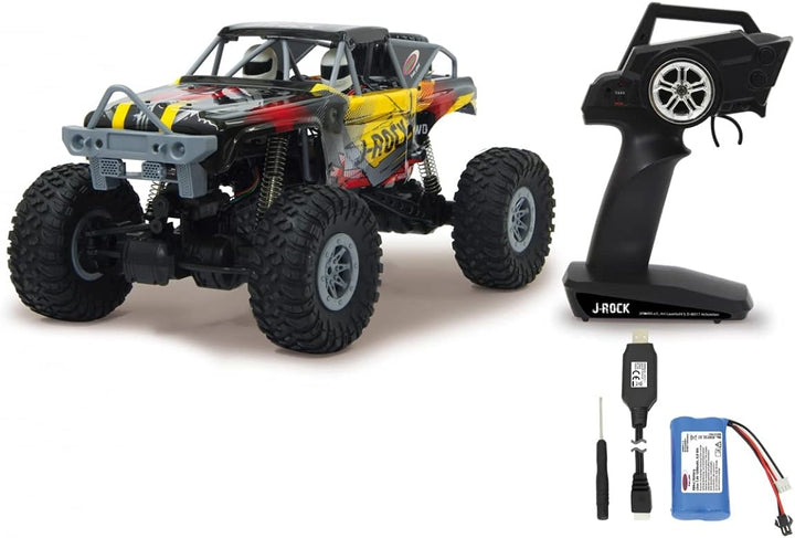 JAMARA 410113 - J-Rock Crawler 1:10 4WD Li-Ion - gesperrte und vom Chassis entkoppelte Achsen, gefed