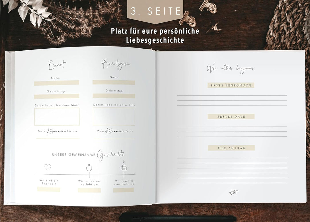 luftundliebe Gästebuch Hochzeit mit Fragen zum ausfüllen, Gästebuch, Hochzeit Gästebuch, Vintage, Go