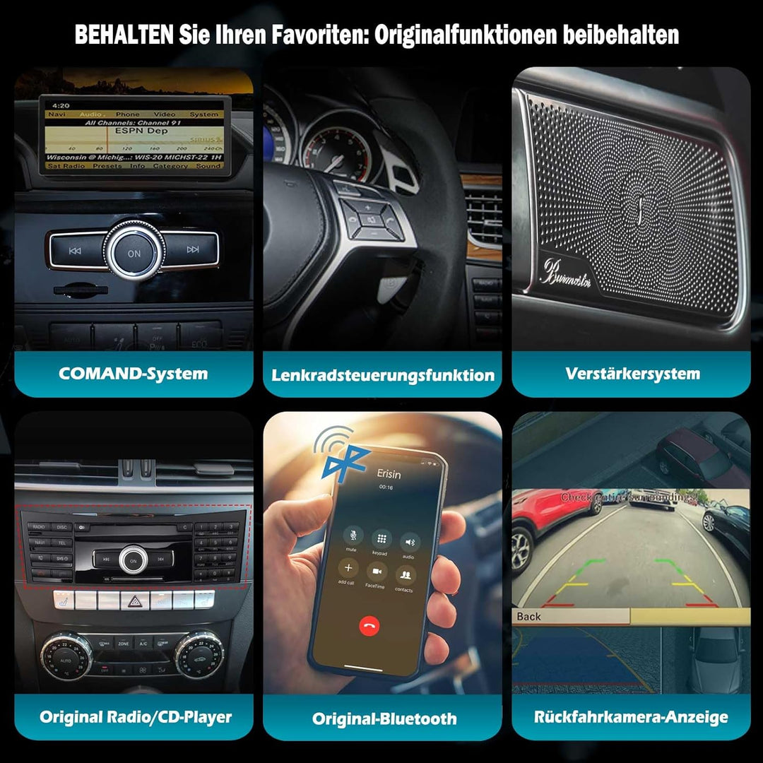 Erisin 10,25 Zoll 4GB+64GB Android 12 Autoradio Bluetooth IPS Bildschirm GPS Navi für Mercedes Benz