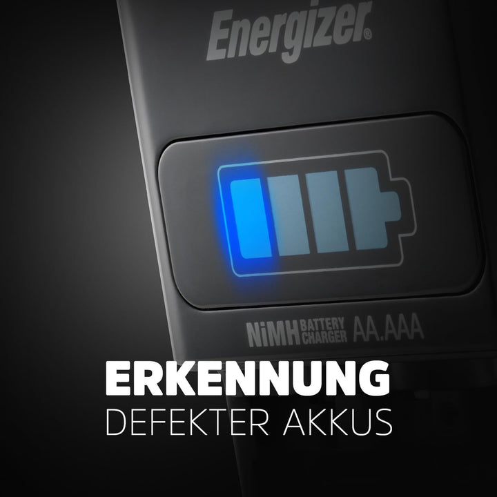 Energizer Batterieladegerät, wiederaufladbare für AA/AAA Batterien, Recharge 1-Hour, 1 Stück AA (4er