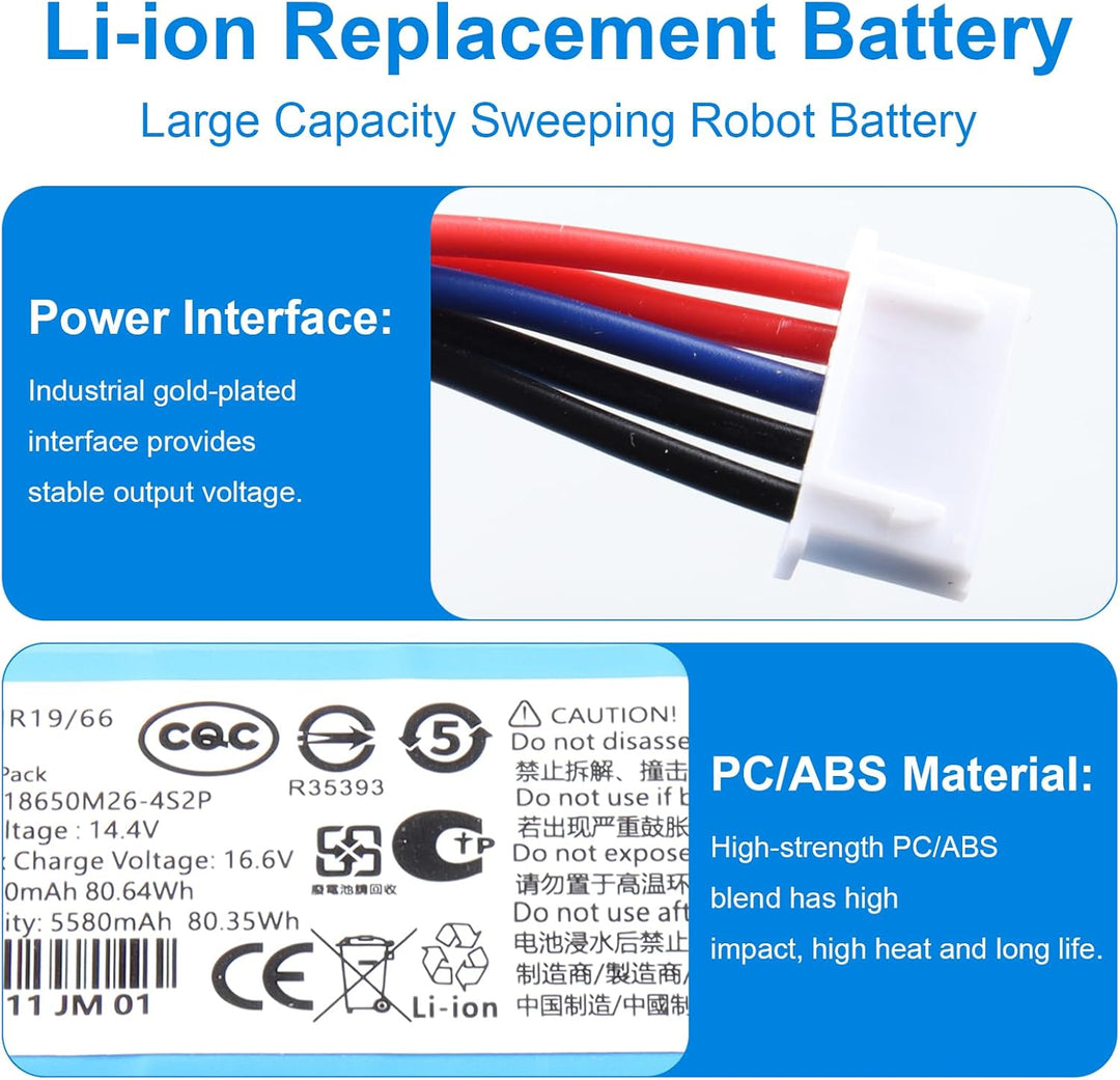 5600 mAh Akku Kompatibel mit Ecovacs Deebot T5 T8 T8+ T9 T9+ Deebot T20, Deebot Ozmo 950 T10 T9 DX65