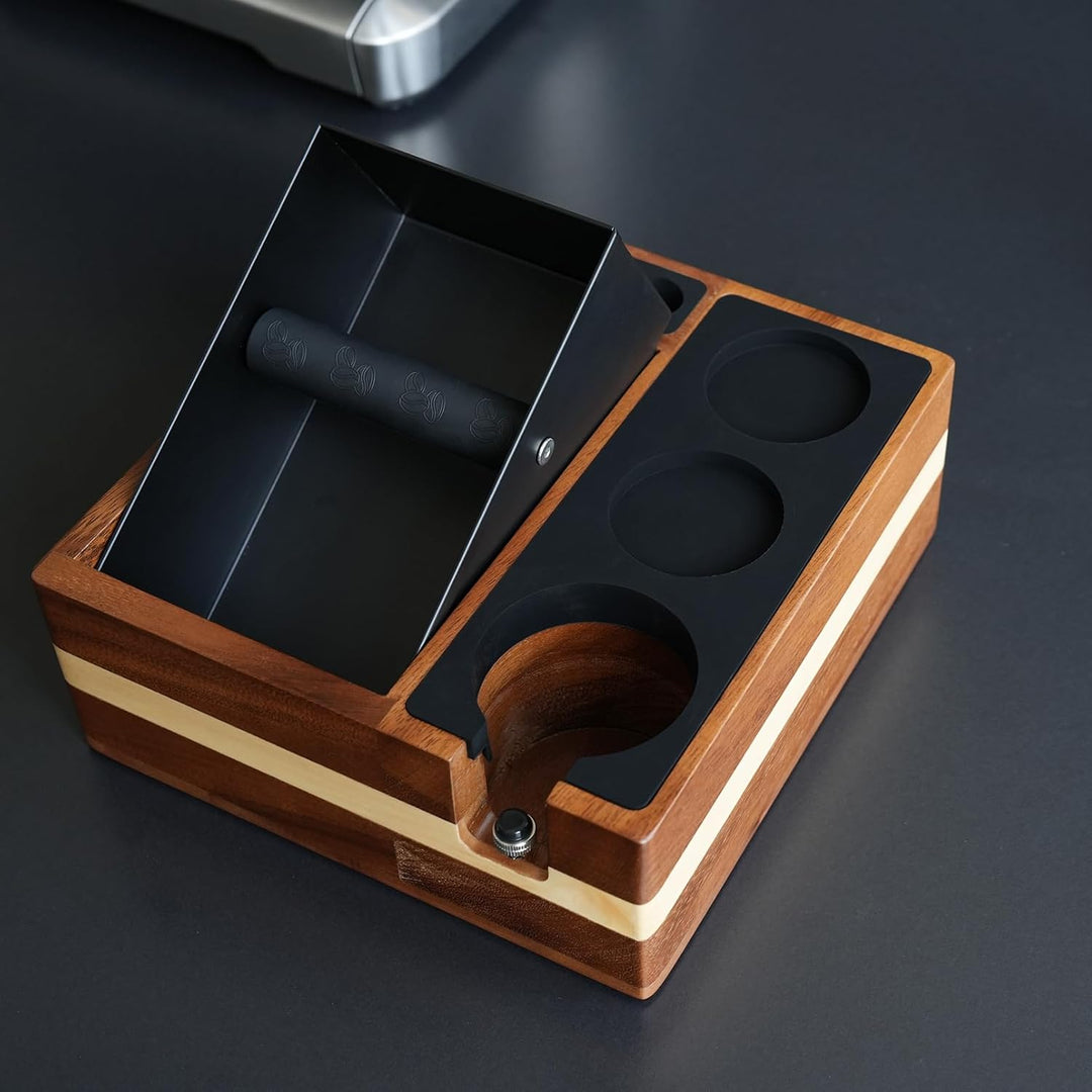 Tamper Station für Barista (51-58mm) | Tamperstation mit Klopfbox | kaffe Tamping Station | Barista