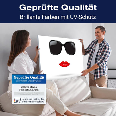 wandmotiv24 Leinwandbild 260 g/m² - Kunstdruck auf Leinwand - Wandkunst - Wandbild mit Frauen Lippen