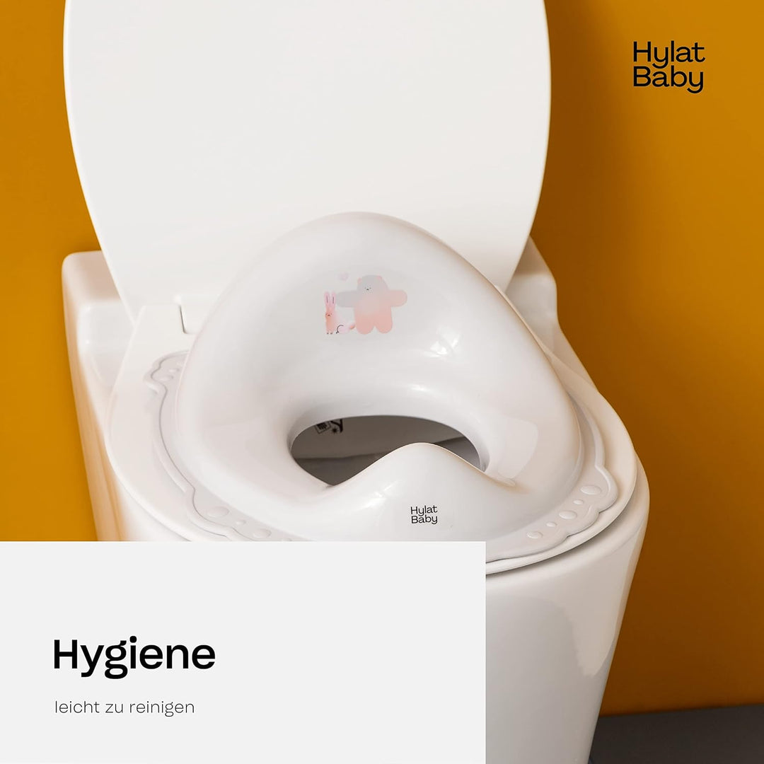 Hylat Baby Kinderhocker & Kindertoilettensitz Set - Rutschfester Tritthocker + Toilettenaufsatz für