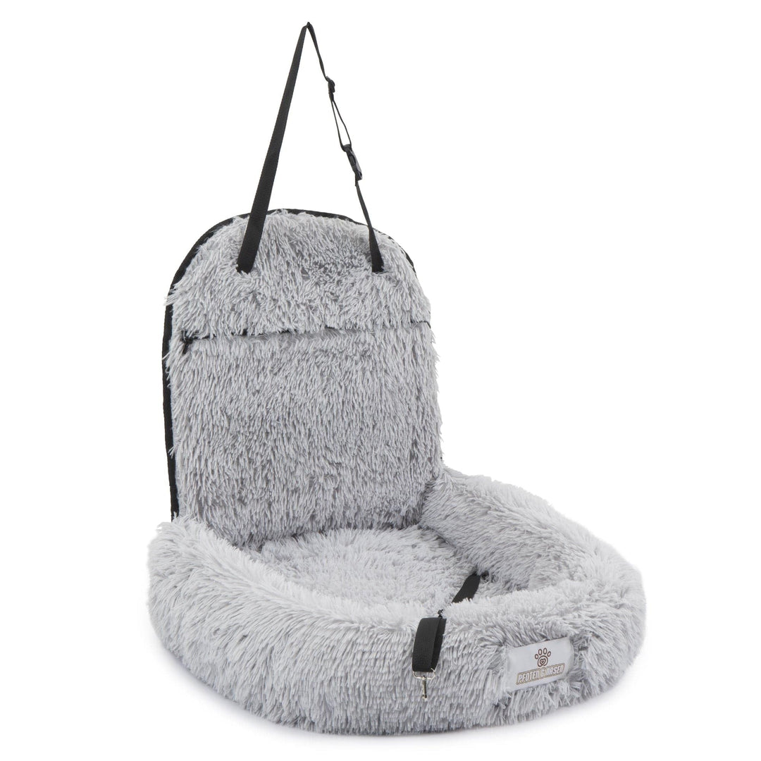 Pfoten&Nasen® 2 In 1 Orthopädisches Hunde Autositz [Hellgrau, 41X50X33cm] Für Grosse, Mittelgrosse u