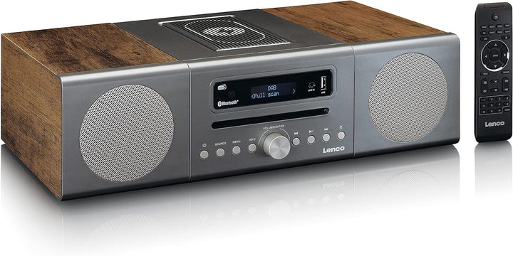 Lenco MC-175 Kompaktanlage - DAB+ und FM - CD/MP3 Player - Bluetooth - 2 x USB - QI Lader - 2 x 20 W