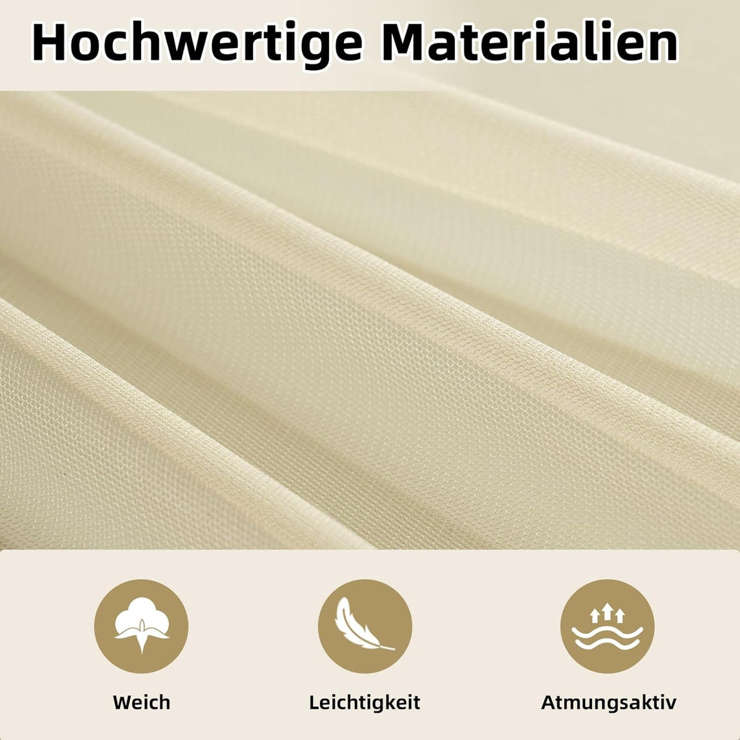 GFCC Betthimmel aus Tüll für Kinder, 2 Stück Hausbett Himmel Set 150x350cm, Leichter & Geruchsneutra