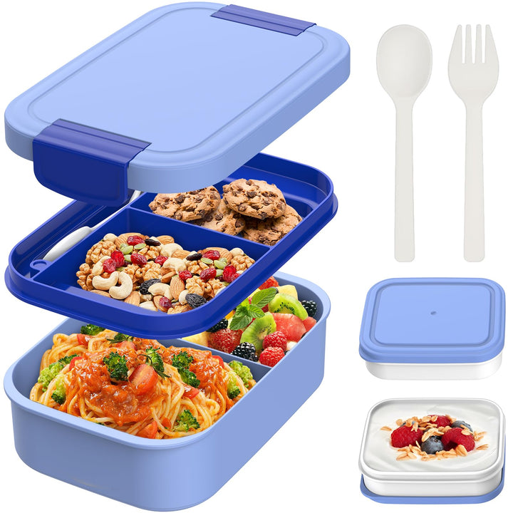 BIBURY Brotdose für Kinder und Erwachsene Mit Fächern, 1960 ML BPA-Frei, Auslaufsicher Lunchbox, Ben