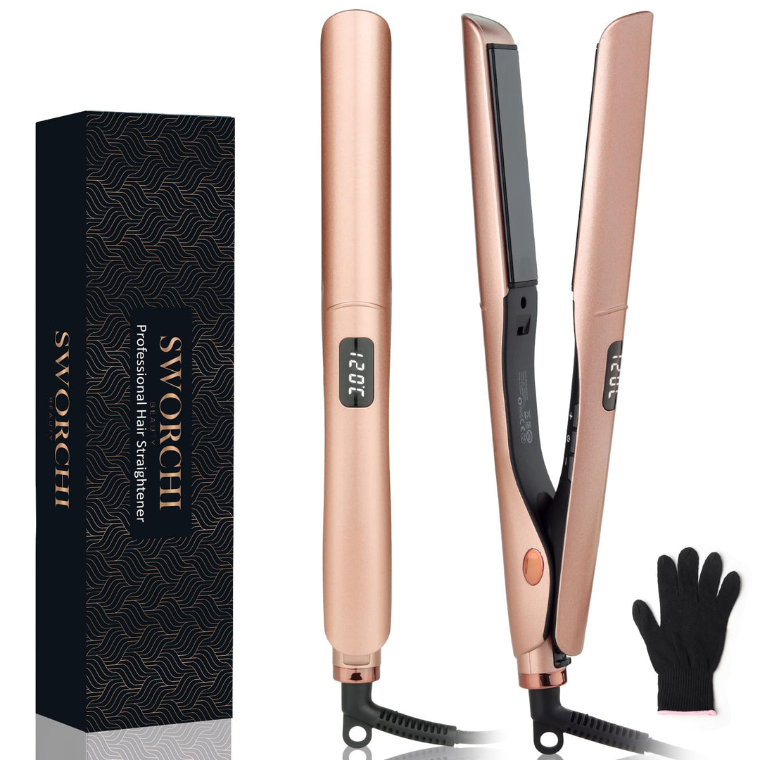Glätteisen Locken und Glätten 2 in 1 SWORCHI Haarglätter Lockenstab Ceramic Hair Straightener für La