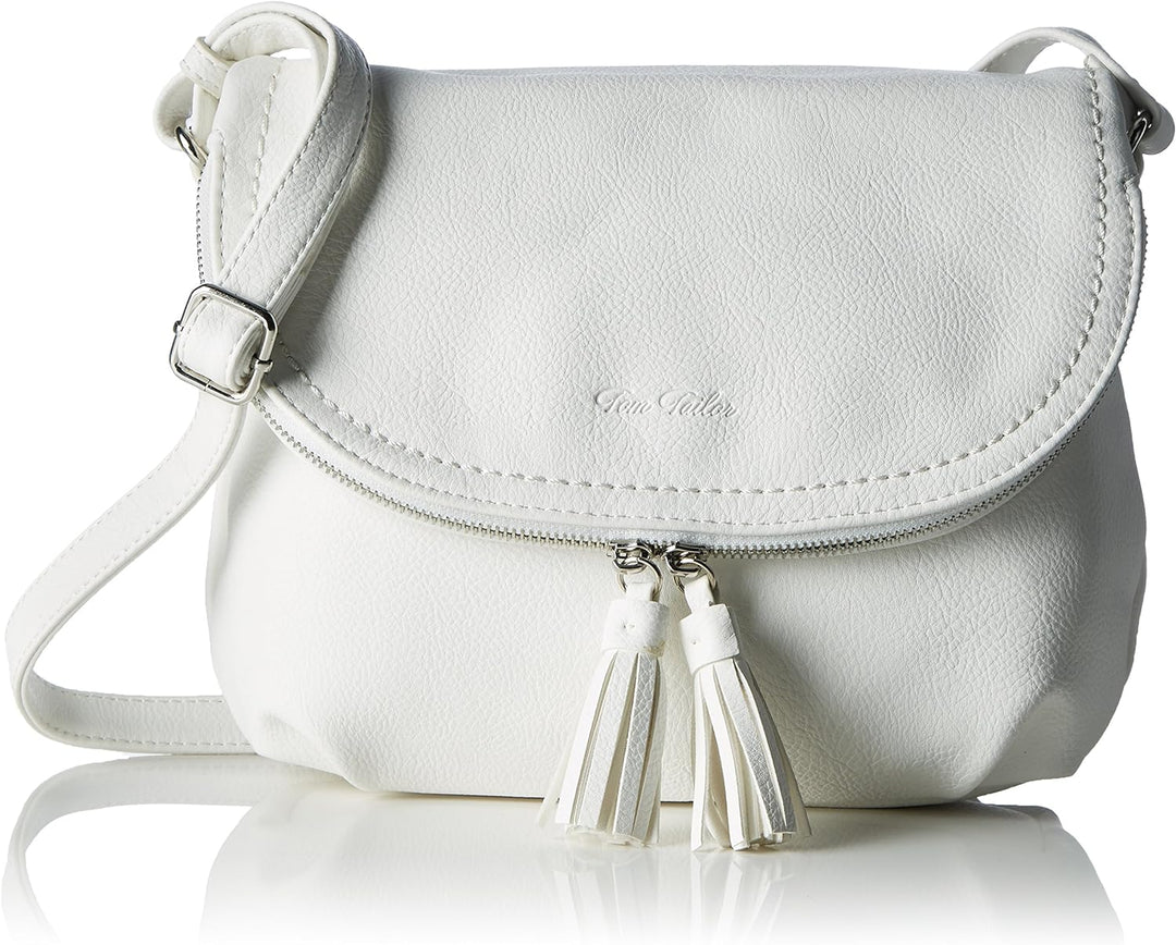 TOM TAILOR bags Lari Damen Umhängetasche Crossbody Bag 26,5 x 5 x 21 Weiss, 26,5 x 5 x 21 Weiss