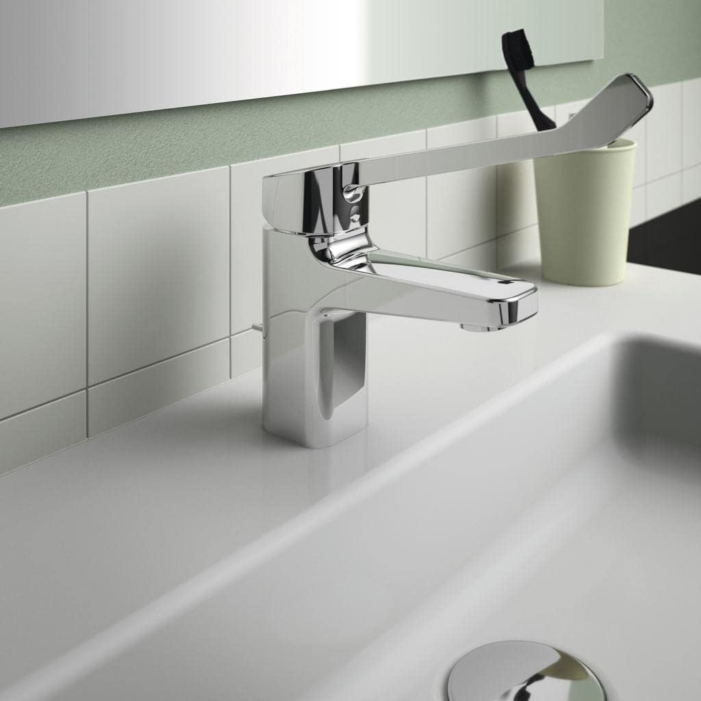 Ideal Standard BD216AA Ceraplan Waschtischarmatur mit Push-Open Ventil Auslaufhöhe 73mm BlueStart /