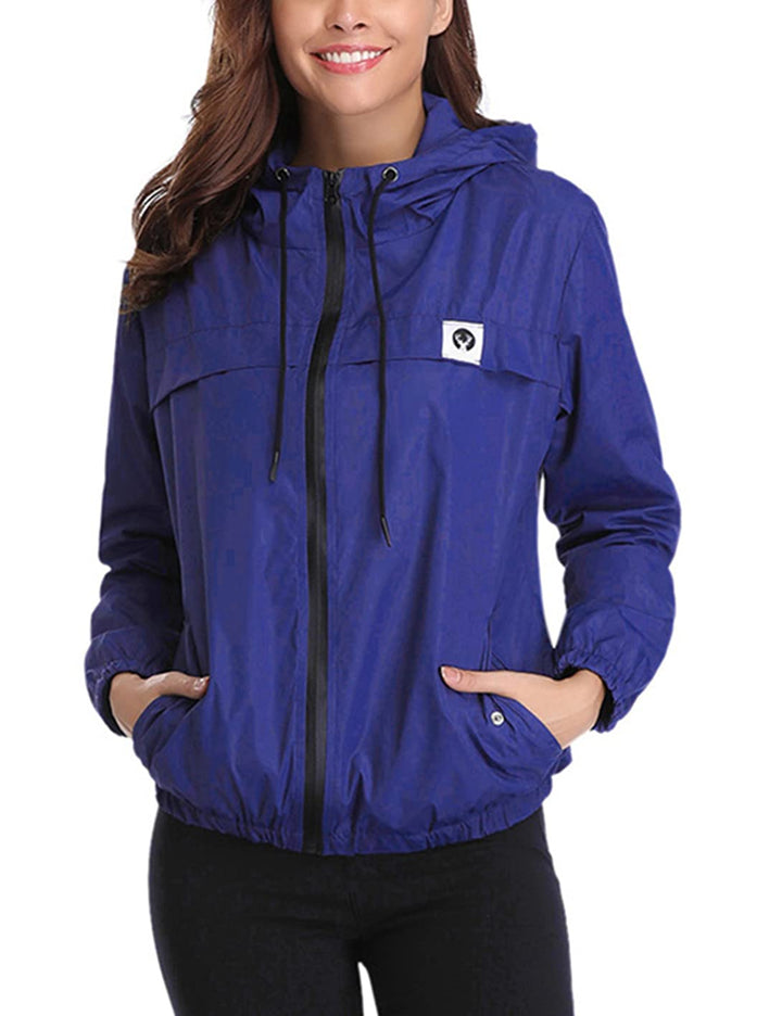 Regenjacke Damen Wasserdicht Windbreaker Leicht Atmungsaktiv Zipper Softshelljacke Regenjacken dünn