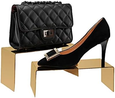 U/ Gold Edelstahl Handtasche Schuh Display Ständer Racks 2PCS/SET/PACK