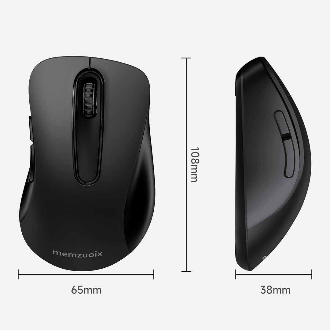 memzuoix Kabellose Maus 2.4GHz, Tragbare Optische Wireless Maus 1400 DPI mit Mini-USB-Empfänger, 5 T