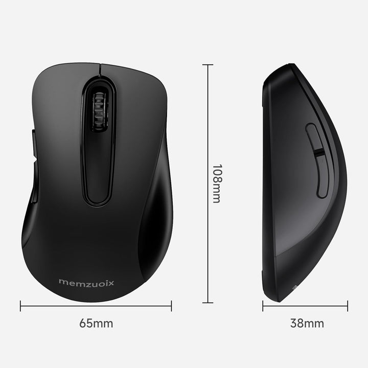 memzuoix Kabellose Maus 2.4GHz, Tragbare Optische Wireless Maus 1400 DPI mit Mini-USB-Empfänger, 5 T