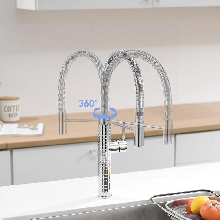 AIMADI Wasserhahn Küche Ausziehbar Küchenarmatur Einhebel-Mischer mit 360° Drehfunktion Armatur Küch