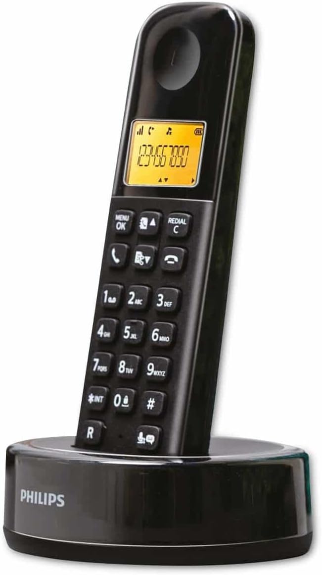 Philips Schnurloses Telefon - D1651B/01 - DECT Telefon - Haustelefon - Festnetzanschluss - Anrufbean