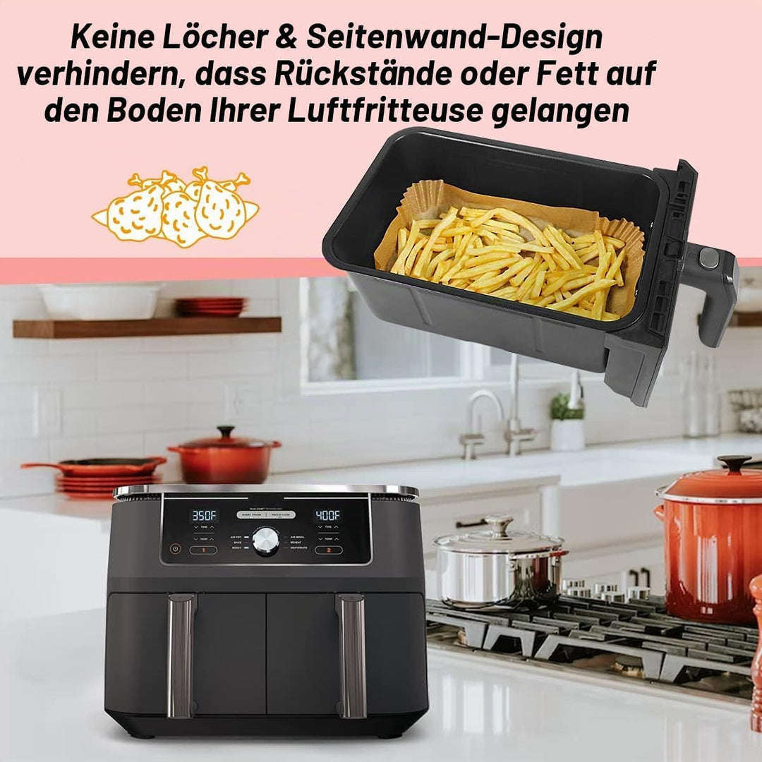 BYKITCHEN 150 Stück airfryer backpapier für Ninja Foodi Heissluft-Fritteuse,Air Fryer Zubehör für AF