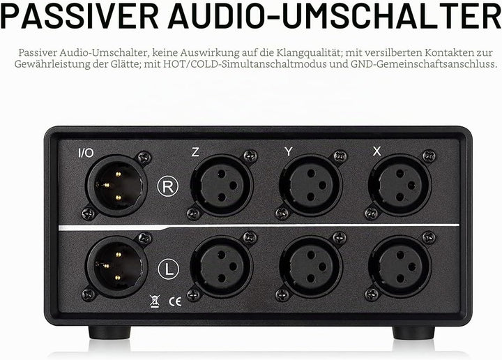 Nobsound 3-IN-1-OUT XLR Audio Switch ; Balanced Audio Converter ; 3-Way Stereo Passive Audio Selecto