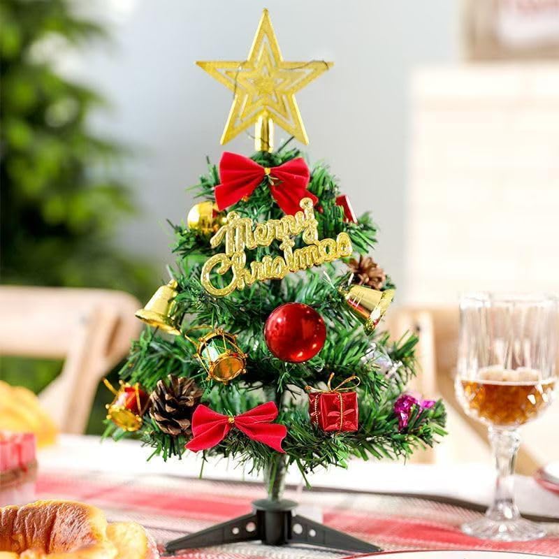 Mini Weihnachtsbaum,Weihnachtsbaum Klein Geschmückt, Künstlicher Tisch Weihnachtsbaum für Weihnachte