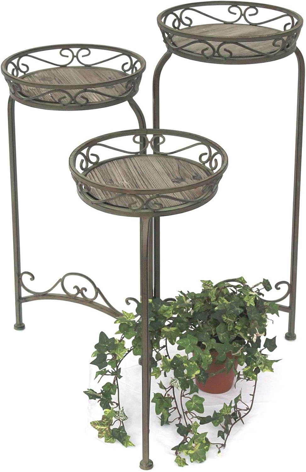 DanDiBo Blumentreppe Metall Rund 72 cm Blumenständer mit 3 Körbe 11136 Blumenständer Blumensäule Pfl