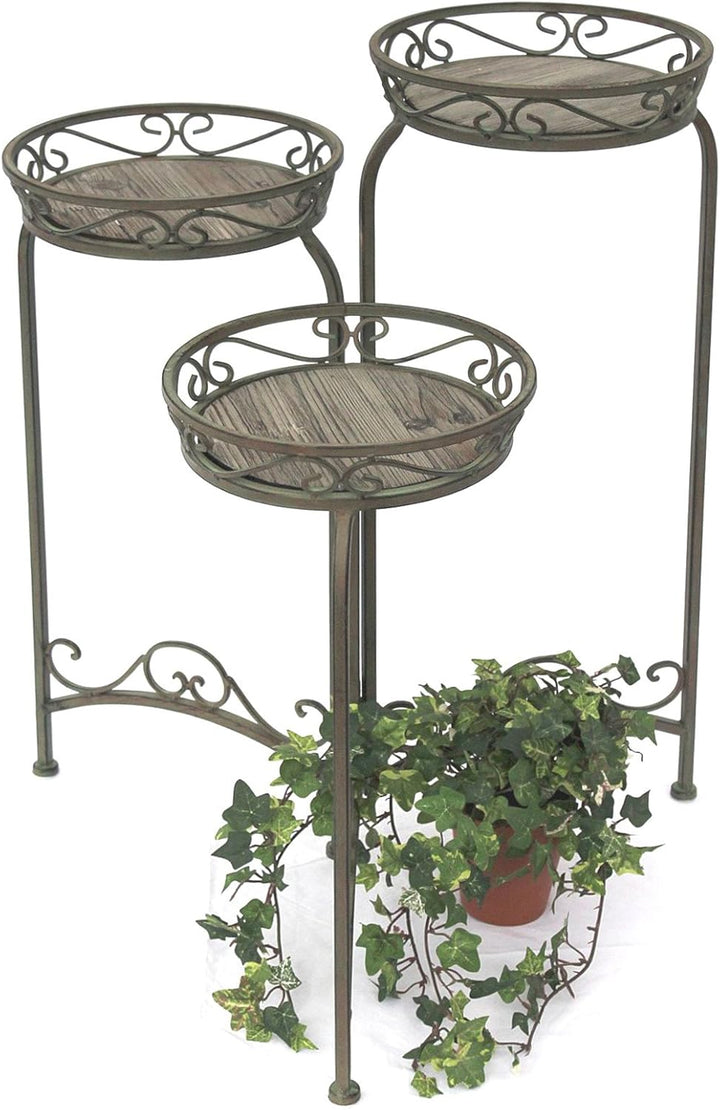 DanDiBo Blumentreppe Metall Rund 72 cm Blumenständer mit 3 Körbe 11136 Blumenständer Blumensäule Pfl