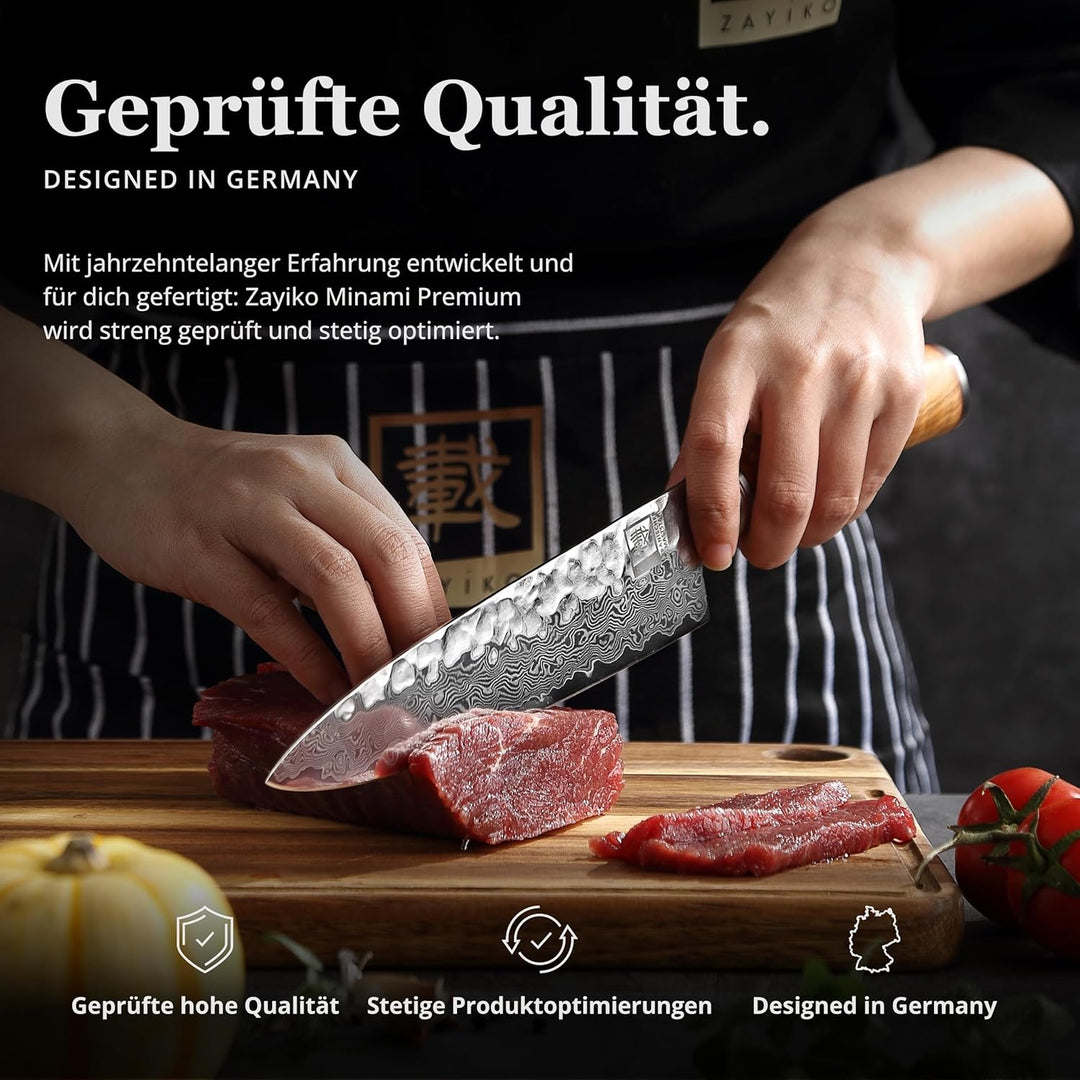zayiko Minami Premium Guyto Chefmesser mit 20 cm Klinge gefertigt aus 67 Lagen echtem Damaststahl mi