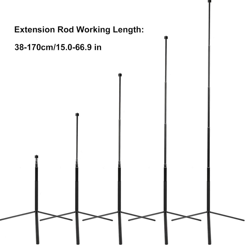 Verlängerungsstange Stativ Set, 170CM Verlängerungsstange Stativ Kit 5 Abschnitt 1/4 Zoll Schraube E