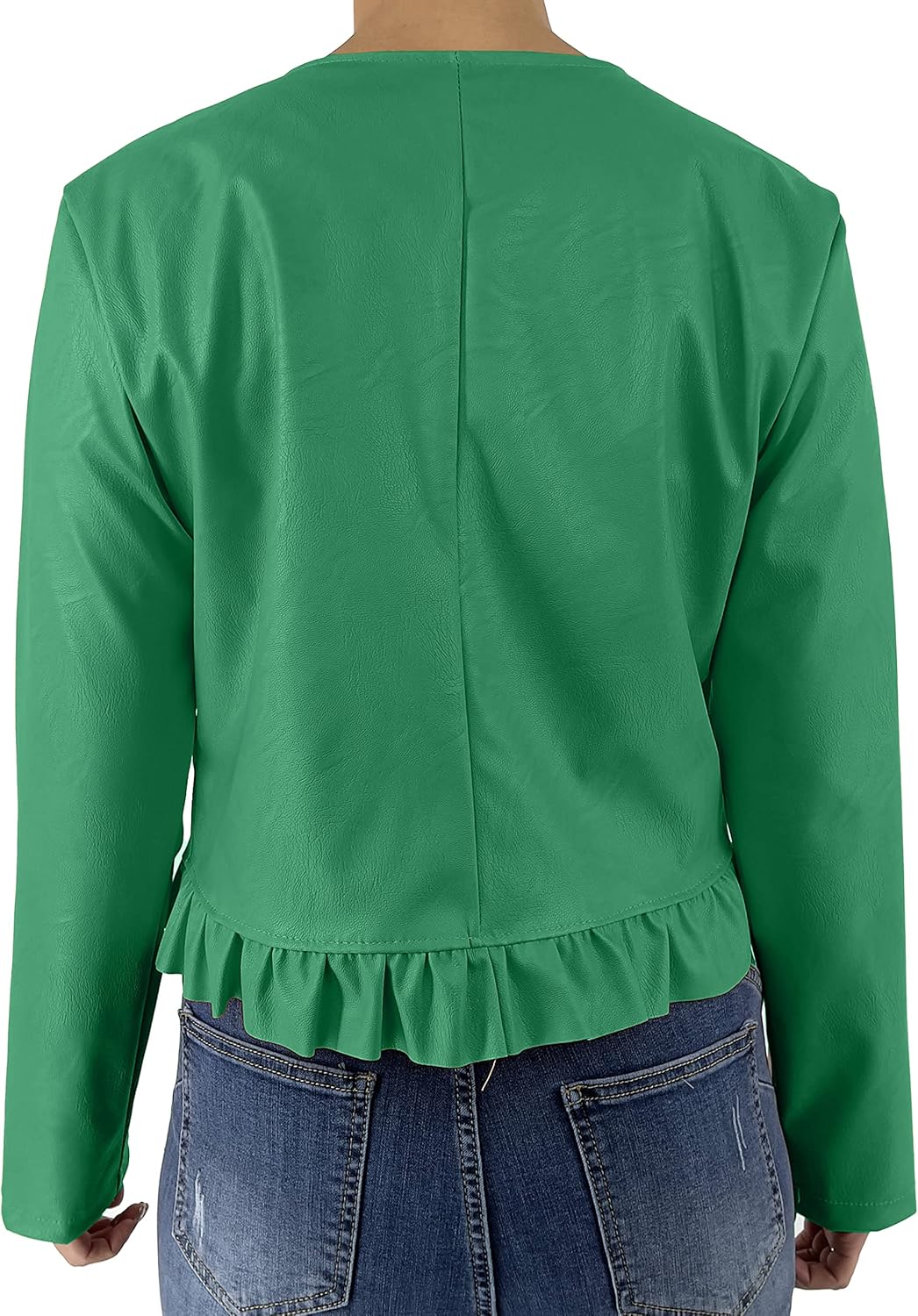 JOPHY & CO. Kurze Damenjacke aus Kunstleder (Artikelnummer: 6716), XS Grün