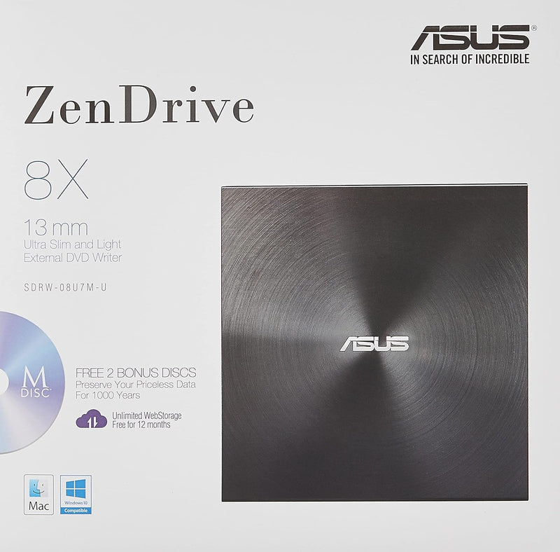 Asus Zendrive U7M SDRW-08U7M-U CD/DVD-Laufwerk/-Brenner, DVD-R/DVD-RW 24, 24, 8, 8