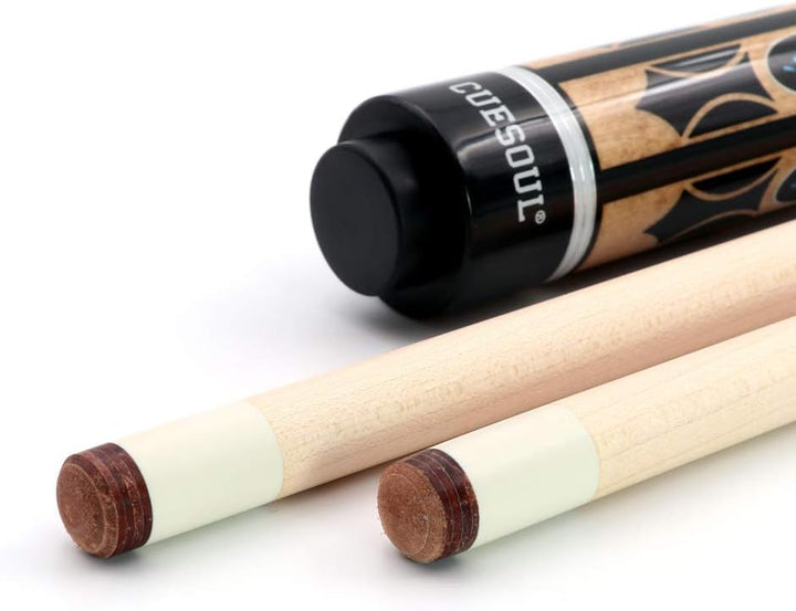 DHOLE CUESOUL 58 "2 Piece Maple Billiard Queue 19 Unzen Queue-Set 13mm, Queue-Set 13mm