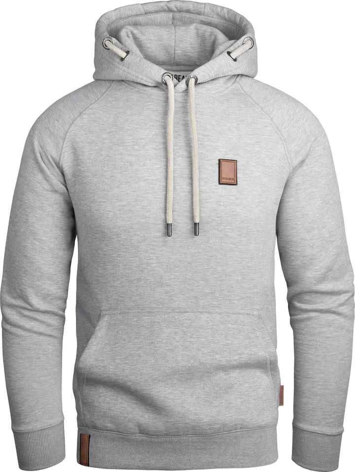 Grin&Bear Hoodie Herren Sweatshirt GEC484 L Grau Meliert, L Grau Meliert