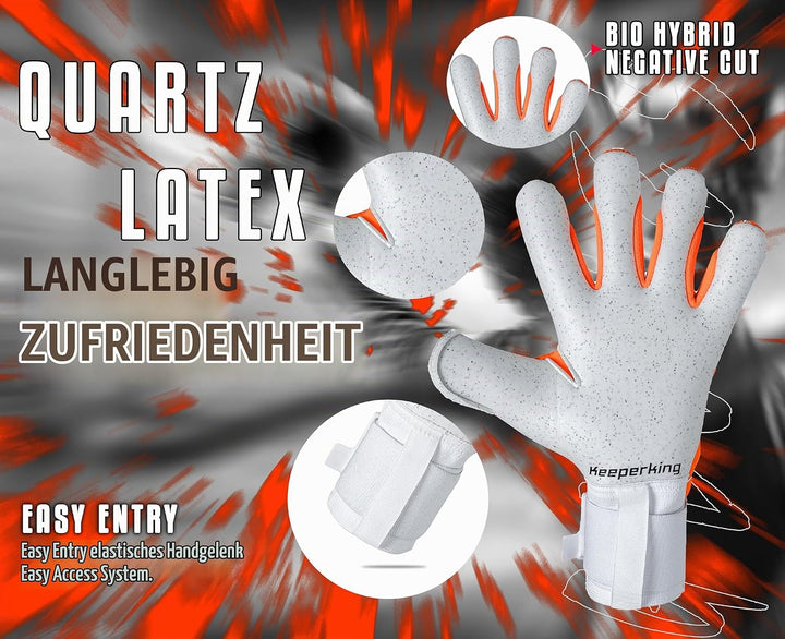 Keeperking Torwarthandschuhe für Erwachsene Fussballhandschuhe Herren Innennaht Profi Premier Grip 4