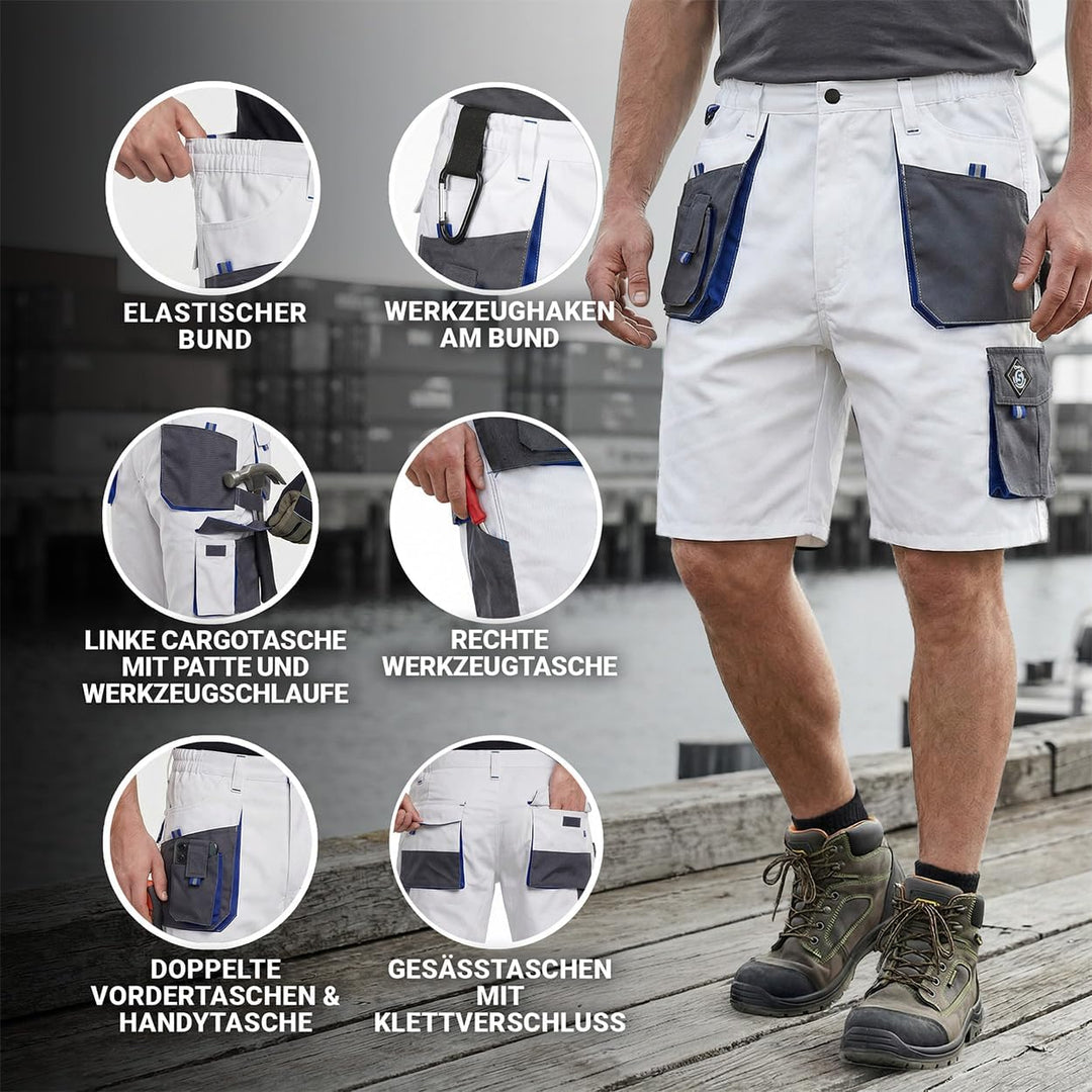 Emerton Arbeitsshorts - Kurze Arbeitshose Herren - Kurze Arbeitshosen Herren - Herren Cargohose Kurz
