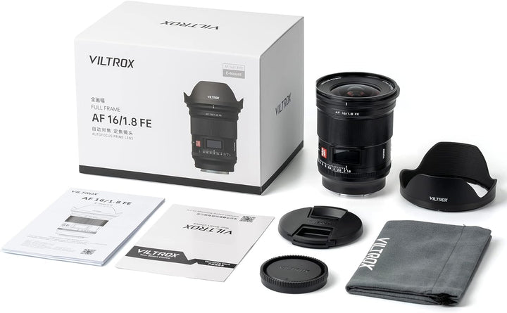 VILTROX AF 16mm F1.8 FE Weitwinkel Objektiv Vollformat Autofokus für Sony E-Mount Kameras A7III A7RI