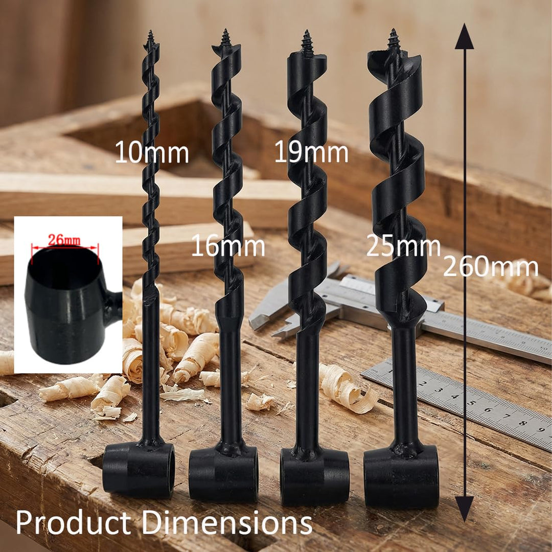 4 Stück Handbohrer Manueller Schraubenschlüssel, Handbohrmaschine für Holzbearbeitung, Scotch Eye Ho
