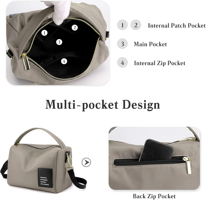 PORRASSO Damen Umhängetasche Casual Schultertasche Nylon Handtasche Mädchen Crossbody Bag für Reisen