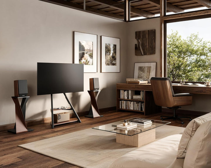 FITUEYES Design TV Ständer Rollbar, Mobiler TV Stand mit Rollen für 32 40 43 55 65 Zoll Flach & Curv