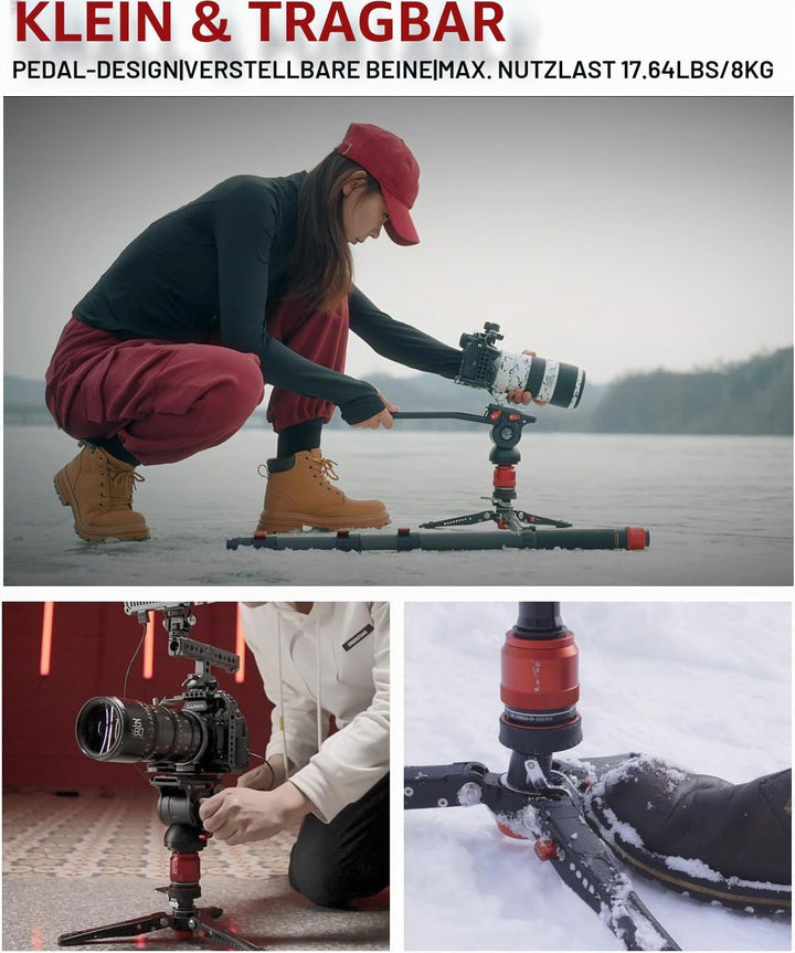 IFOOTAGE Mini Kamerastativ,Mini Stativ Kamera,Tischstativ für Fotografie,Handy Stativ mit Pedalsperr